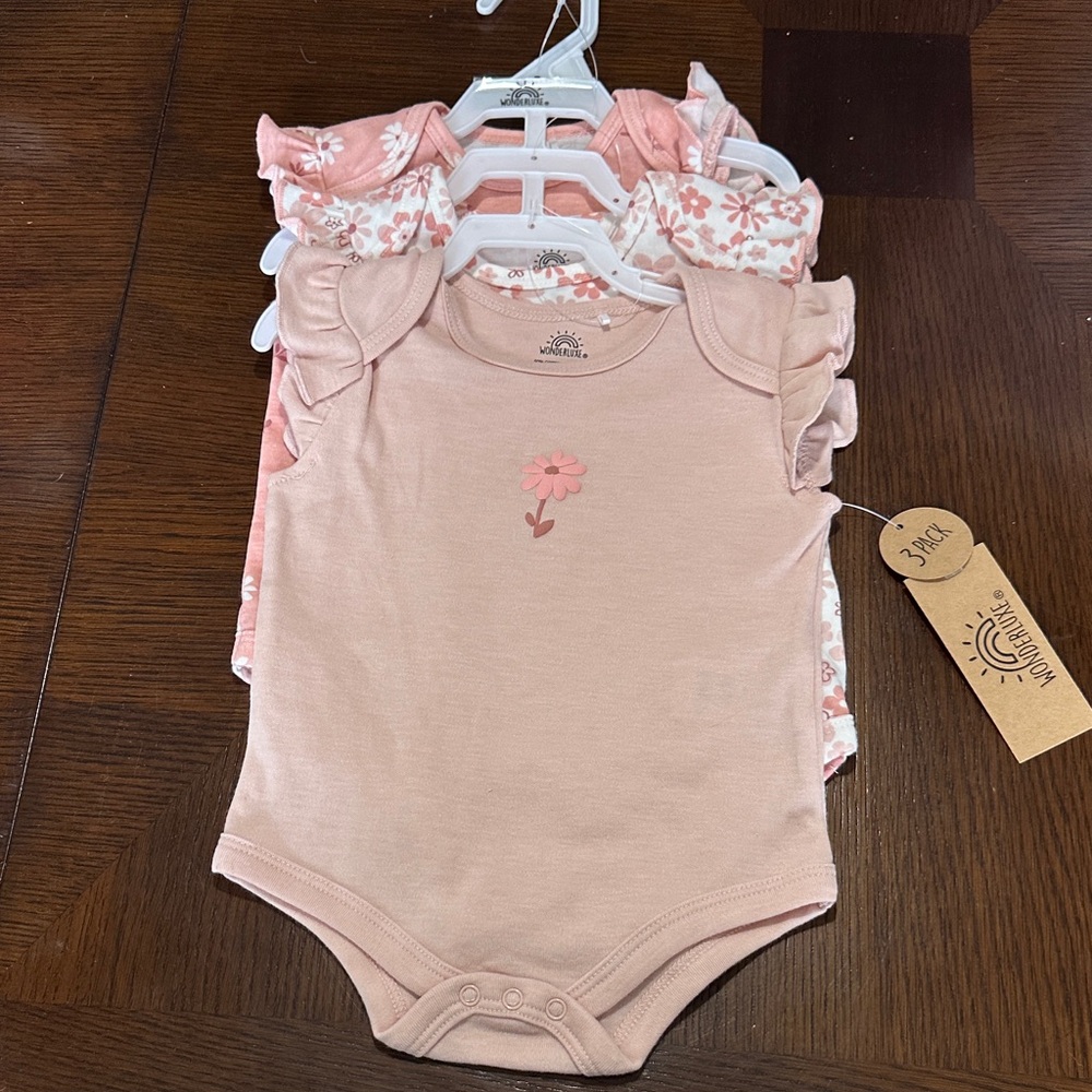 Baby Girl Bodysuit 3 Piece Set